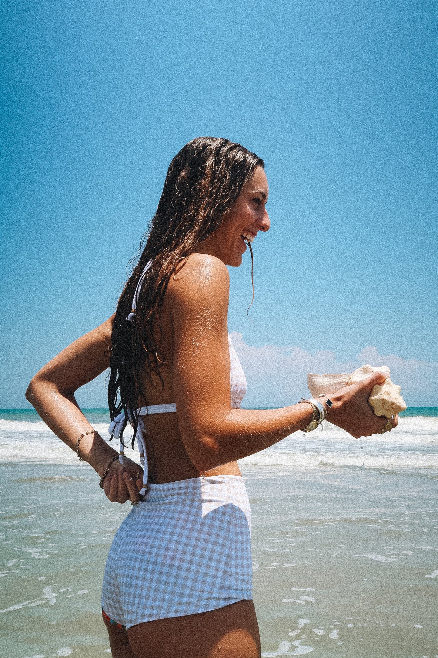 Tangerine x Gingham Swim Shorties