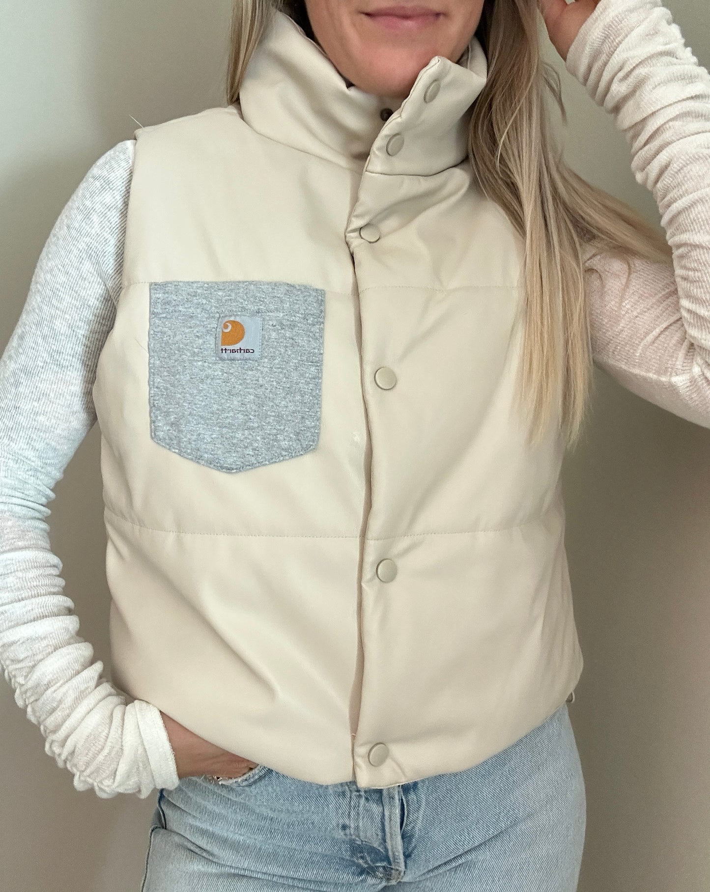 Vanilla Cream x Carhartt Reworked Puffer Vest