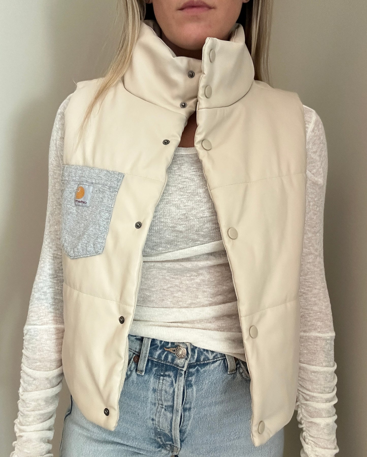 Vanilla Cream x Carhartt Reworked Puffer Vest