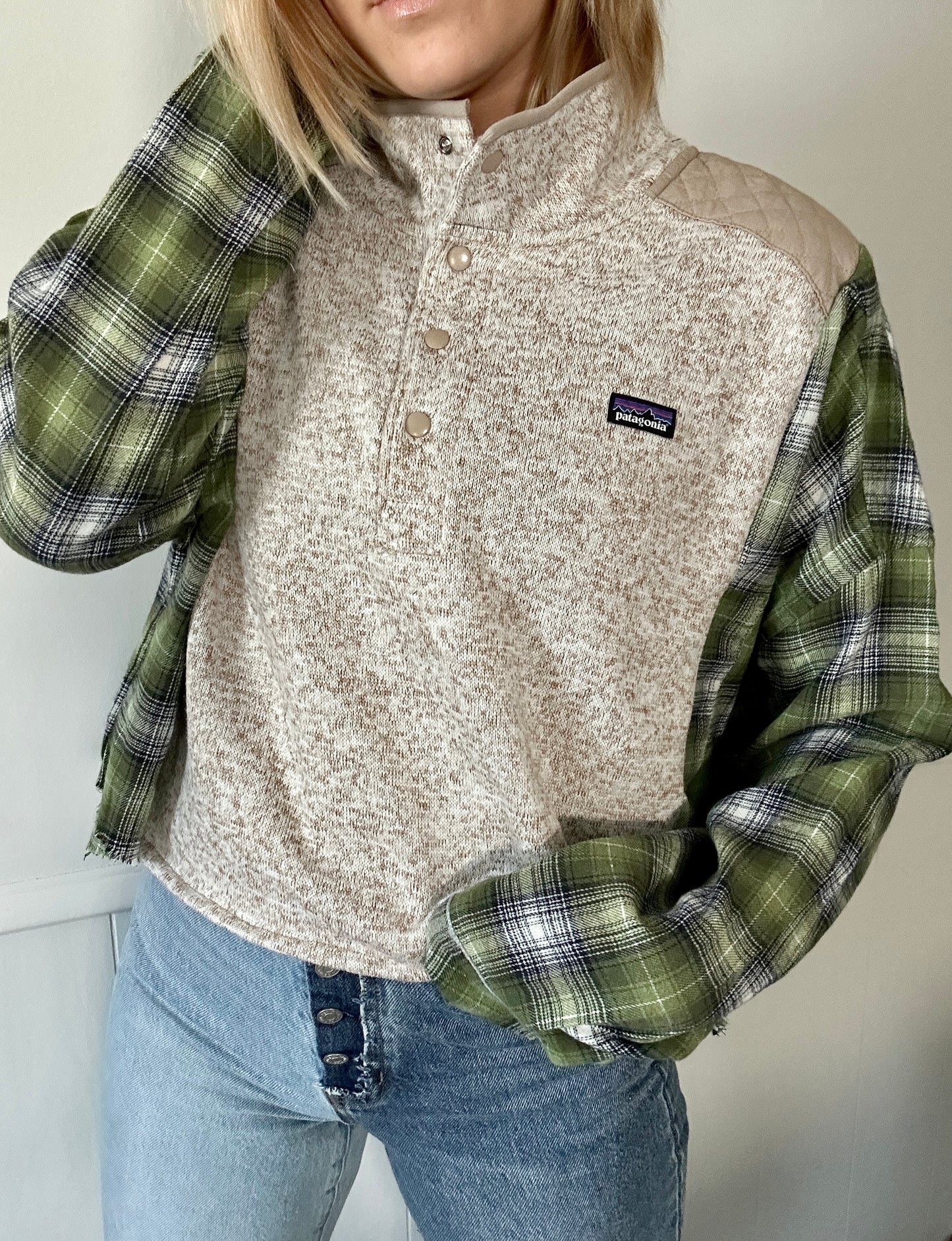 Oatmeal x Olive Green Flannel Rework