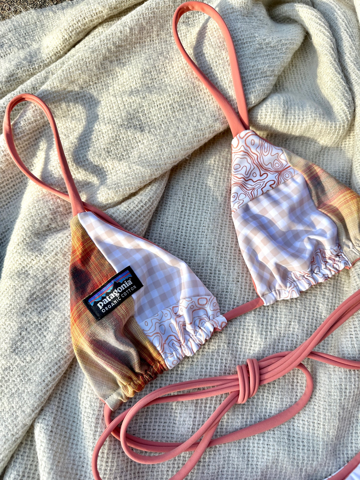 Sunset Flannel Reworked Bikini Set