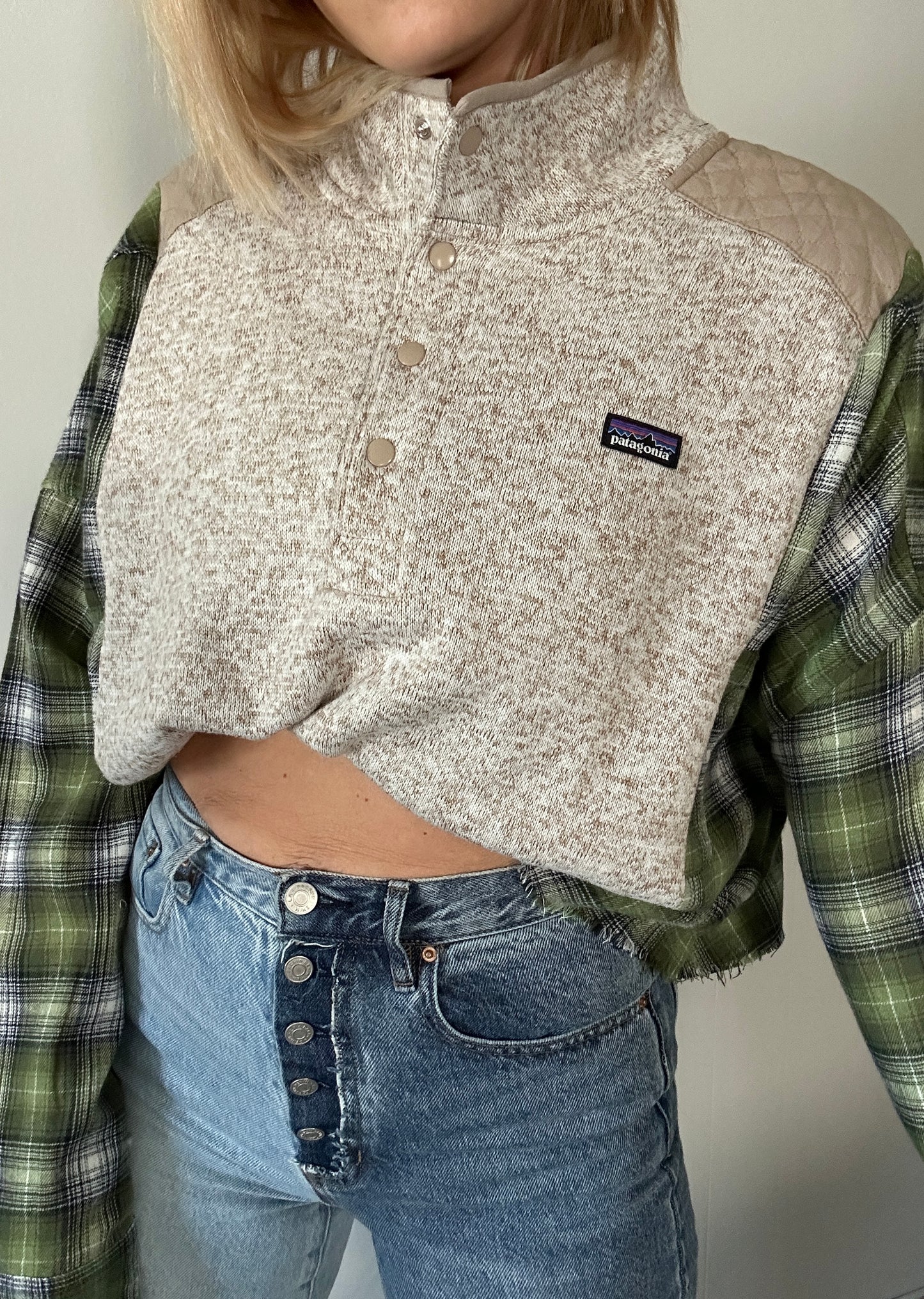 Oatmeal x Olive Green Flannel Rework