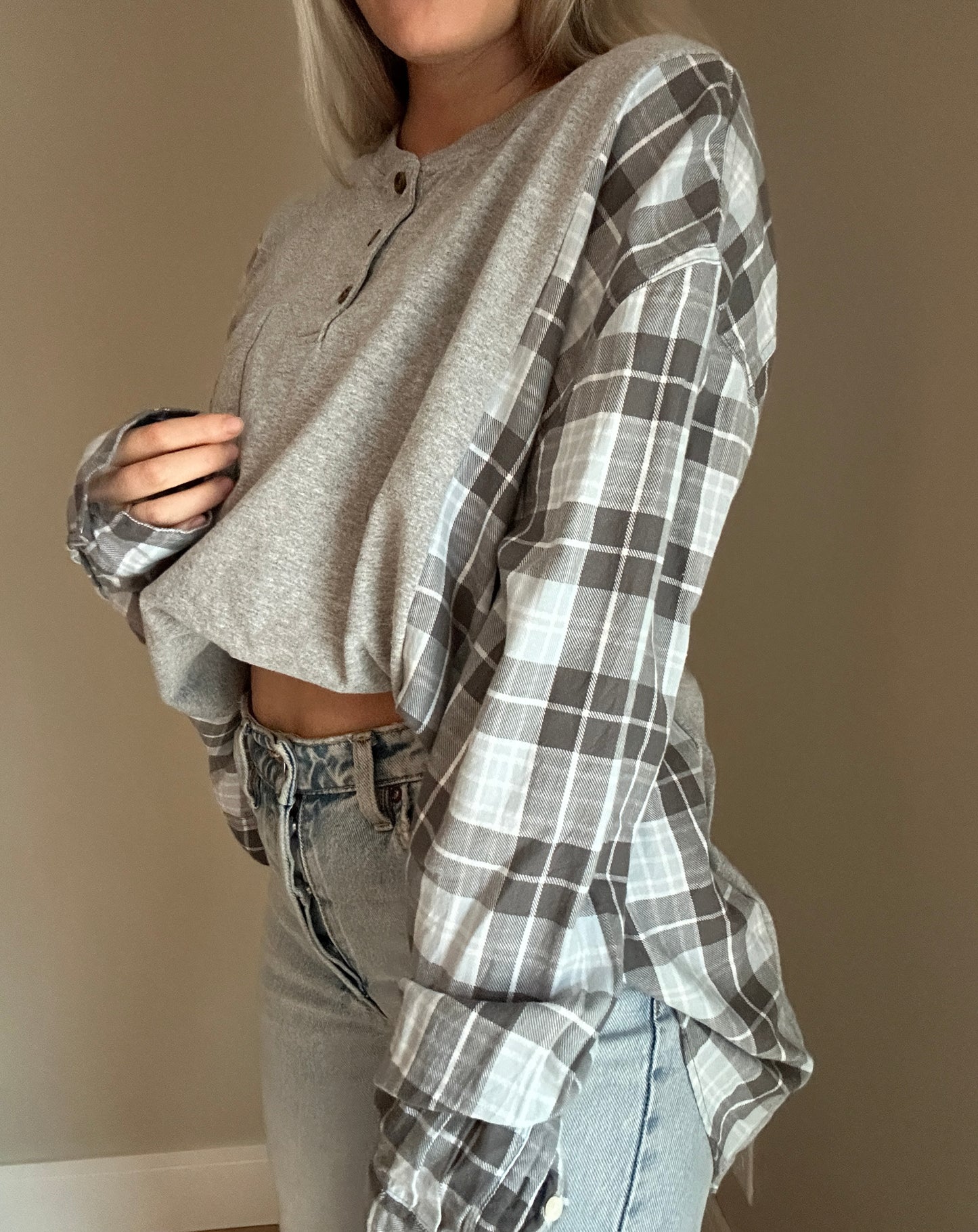 Earl Gray Tea x Baby Blue Flannel Rework