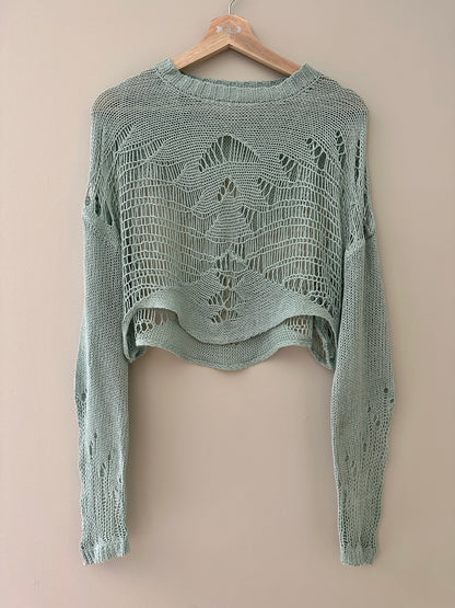 Slouchy Crochet Beach Sweater