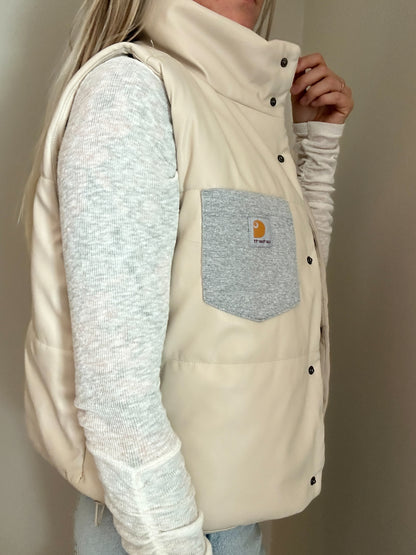 Vanilla Cream x Carhartt Reworked Puffer Vest