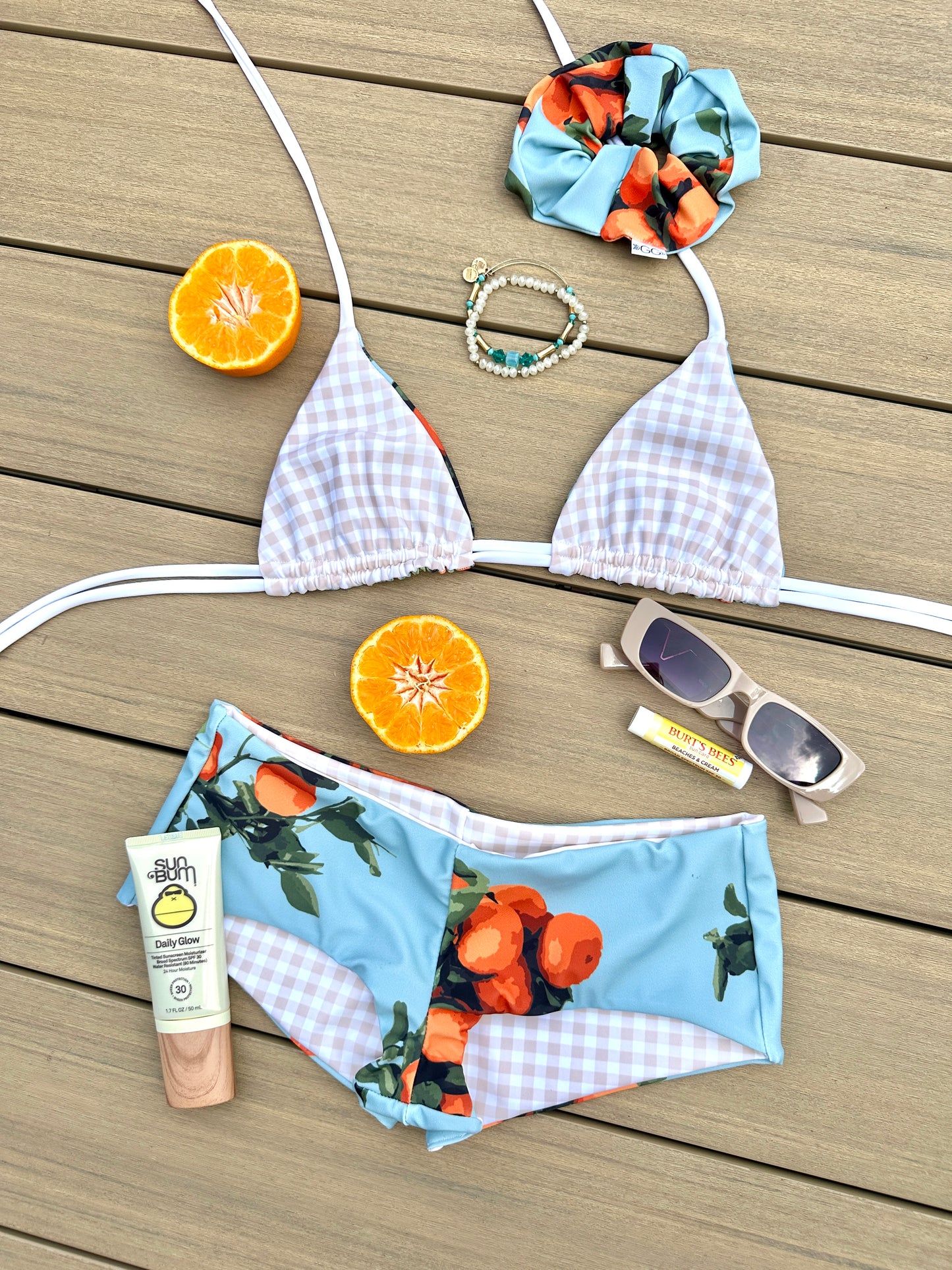 Tangerine x Gingham Hipster Shorties