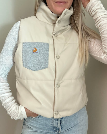 Vanilla Cream x Carhartt Reworked Puffer Vest