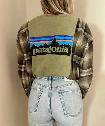 Matcha Latte x Army Green Flannel Rework