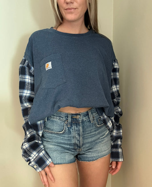 Bonfire Nights x Navy Blue Flannel Rework