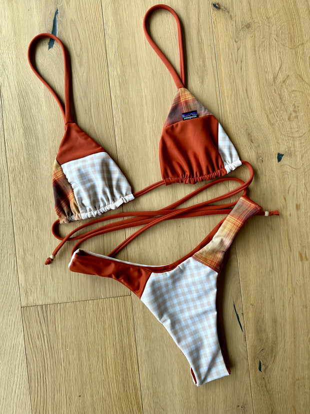 Rust Flannel Reworked Bikini Set
