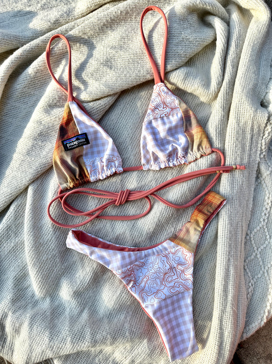 Sunset Flannel Reworked Bikini Set