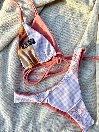 Sunset Flannel Reworked Bikini Set