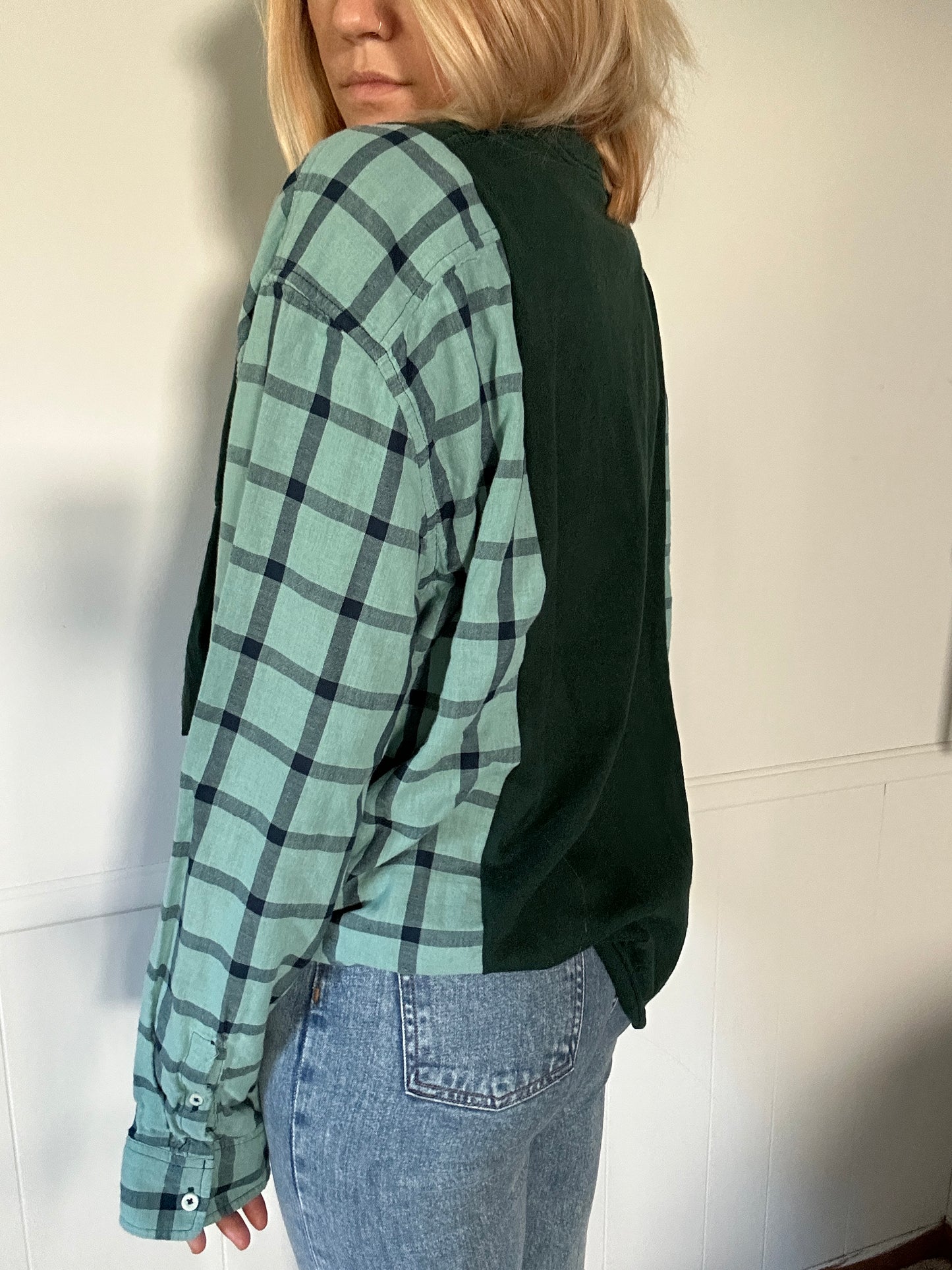 Turquoise x Pine Flannel Rework