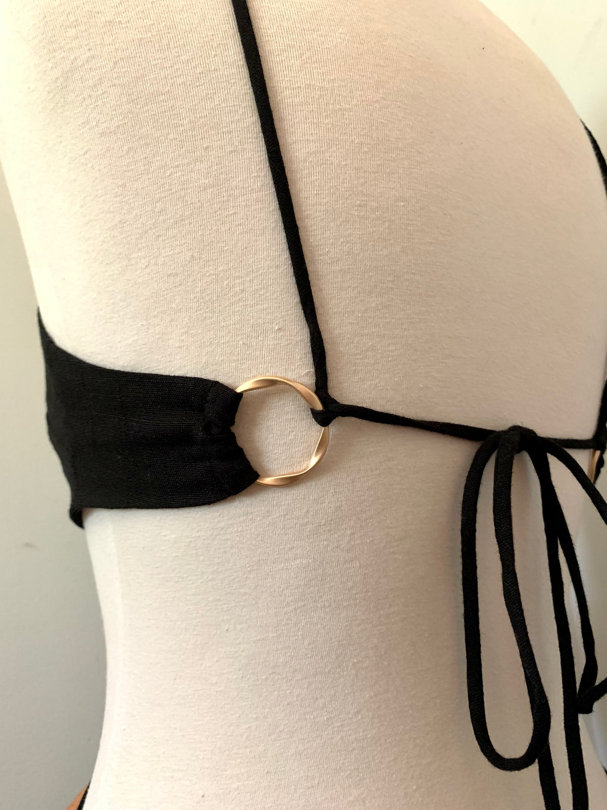 Black Linen O Ring Maxi Dress