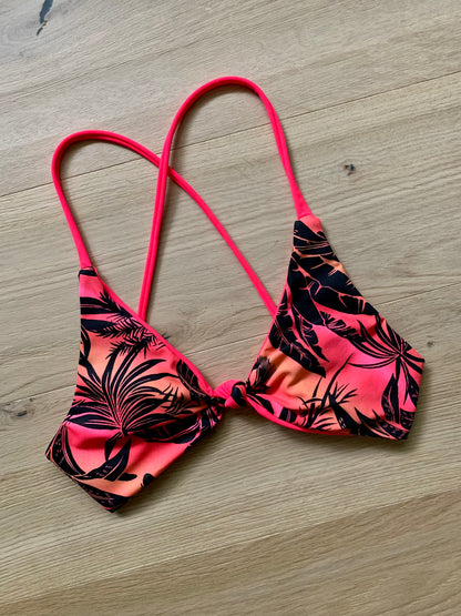 Malibu x Neon Red Knotted Top