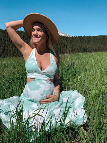 Desert Sage Backless Cut Out Maxi