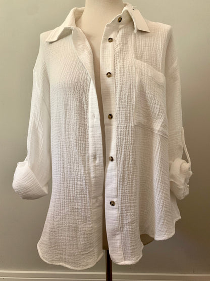 Slouchy Oversized Cotton Boat Shirt