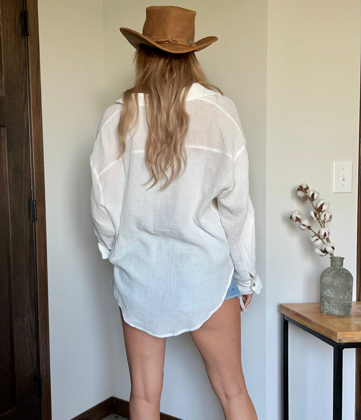 Slouchy Oversized Cotton Boat Shirt