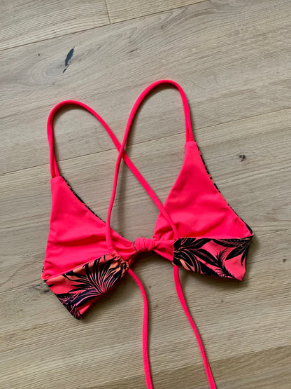 Malibu x Neon Red Knotted Top