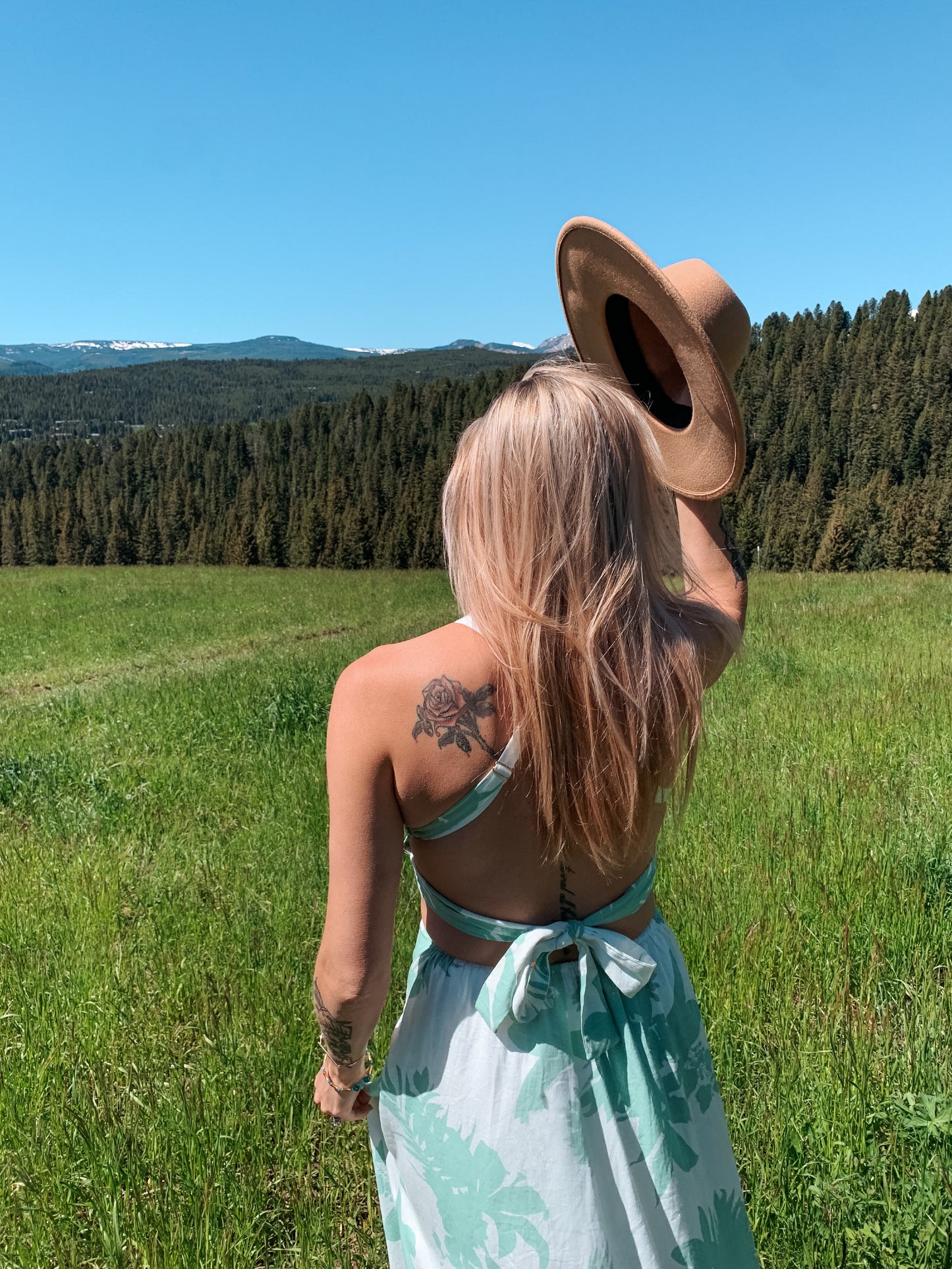 Desert Sage Backless Cut Out Maxi